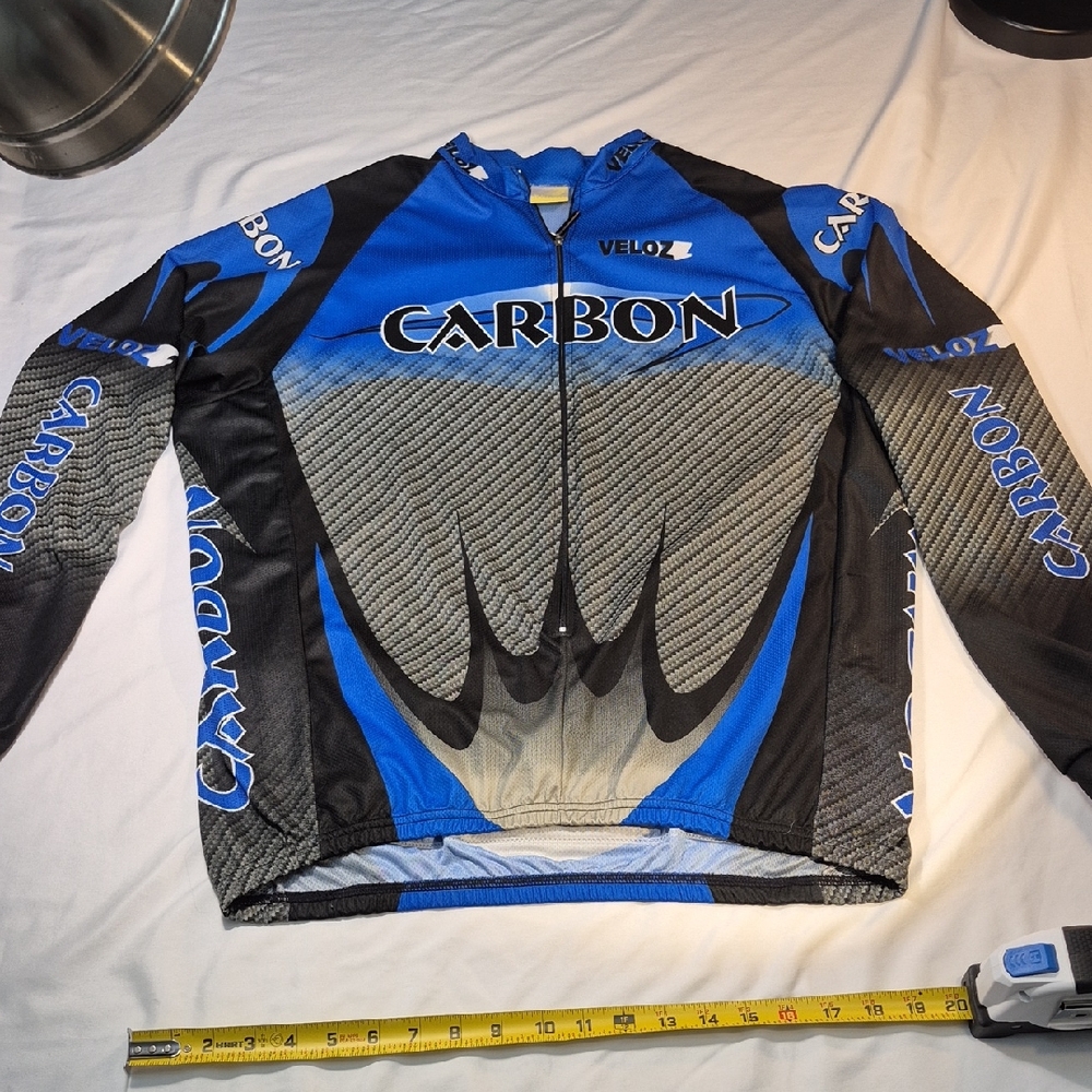 Veloz XXXL Cycling Carbon Men's Blue and Black Jersey NWOT